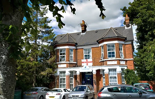 Exterior view of Ashton Grange care home in Horsham