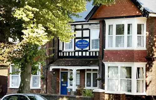 Exterior view of Avon House care home in Worthing