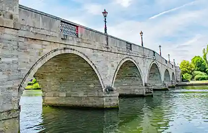 Chertsey Bridge across the River Thames, Surrey