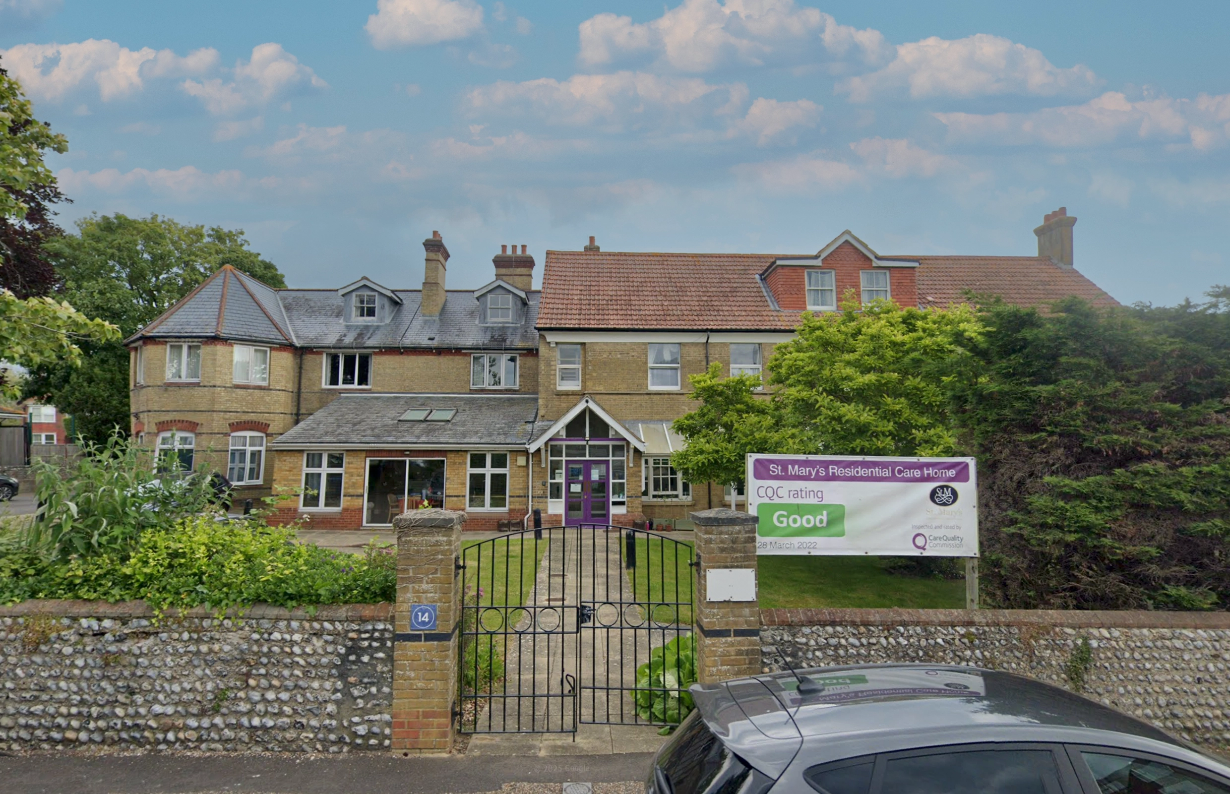 Exterior view of St Mary's care home in Worthing