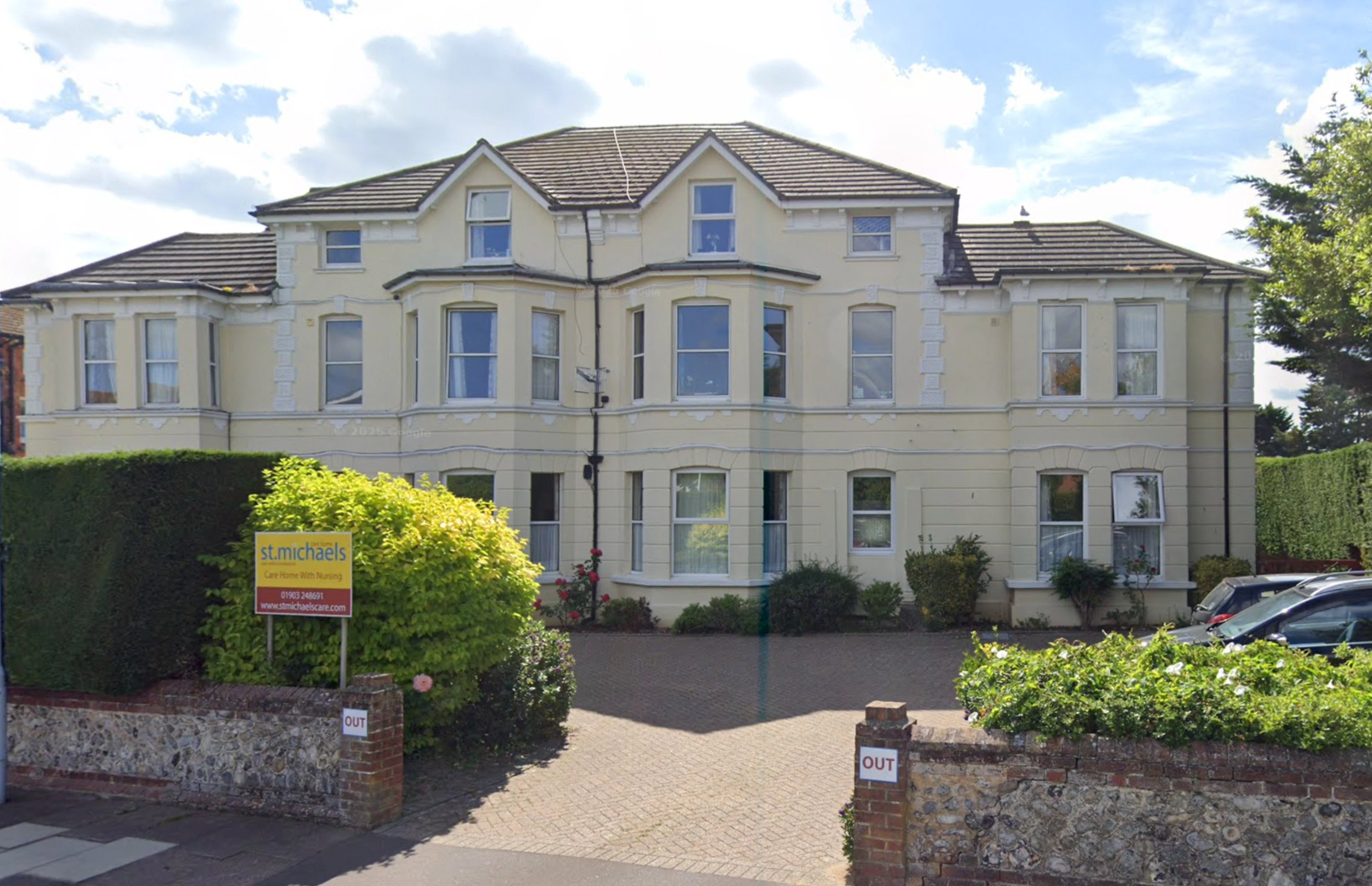 Exterior view of St Michael's care home in Worthing