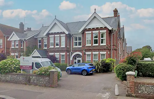 Exterior view of The Shelley care home in Worthing